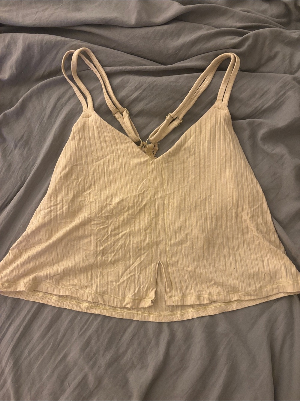 Aerie Yellow Ribbed V-Neck Cami